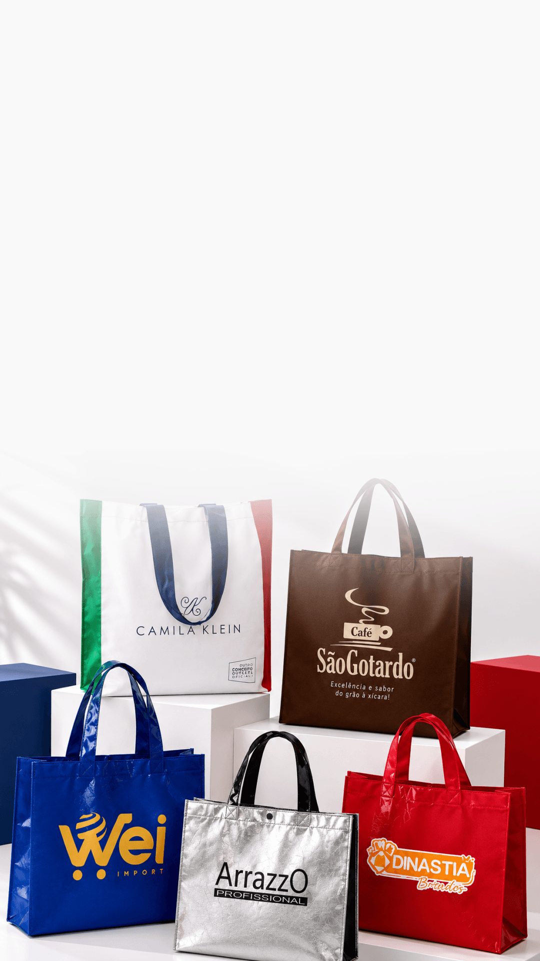 Sacolas em TNT personalizadas Dinastia Brindes